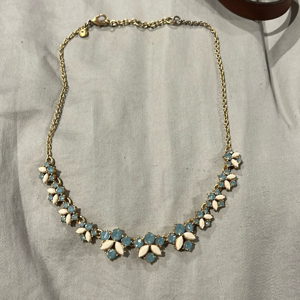 J crew blue and white necklace